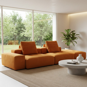 Juego de sofá Seccional de lujo moderno sofá de tela muebles de sala de estar en forma de L sofá de esquina Modular cama hogar <span class=keywords><strong>Hotel</strong></span> apartamento uso - Product Image 4