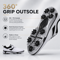 Chaussures de golf à pointes pour hommes, tige en microfibre, semelle extérieure antidérapante MD TPU, EU 40-47