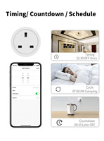 Prise intelligente WiFi Tuya pour le Royaume-Uni, 16A/20A, 110v-240v, moniteur de puissance, commande vocale Alexa/Google Home, fonction de compte à rebours, appareils domestiques