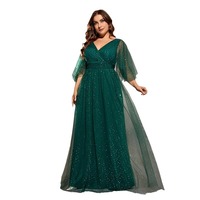 Robe de soirée en mousseline de soie verte Robe de soirée longue au sol Robe de grande taille pour les fêtes d'été