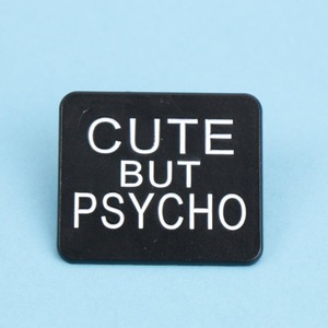 Pin Esmaltado de Humor Negro con la Frase "We All Die" y "Cute but Psycho", Broches de Humor Negro - Product Image 5