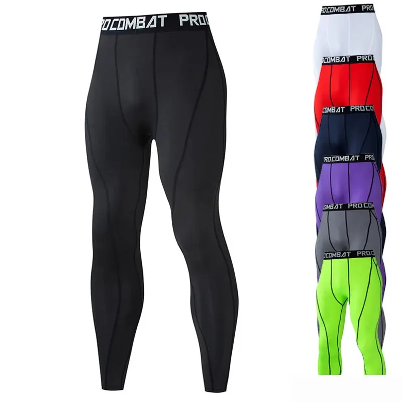 Mallas de compresión largas para hombre, mallas ajustadas para correr, deportes, baloncesto, pantalones masculinos, ropa de gimnasio de entrenamiento de secado rápido