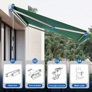 Auvent rétractable de luxe SUNTO en aluminium, étanche, avec télécommande, protection anti-UV pour usage <span class=keywords><strong>extérieur</strong></span> sur véranda et terrasse - Product Image 3