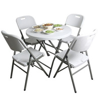 Table ronde pliante en plastique de 80cm de conception moderne pour la barre mobile de décrochage de balcon de cour extérieure
