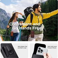 Étui de ceinture vertical en cuir PU avec clip et boucle pour iPhone 17 16 Pro Max Samsung Galaxy – Pochette universelle