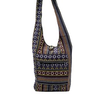 Sac Hobo Vintage Géométrique Hiver-Été Bohème Chic 100% Coton Tissé à la Main avec Bandoulière Unique Écologique et Chaînes Croisées