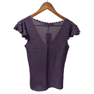 Suéter de ganchillo Morado para hombre Cuello en V Logotipo frontal informal - Product Image 5