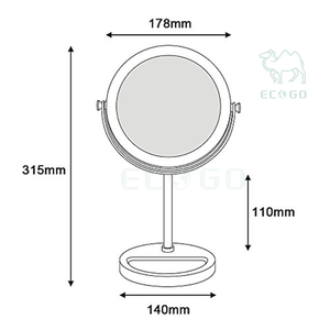 Miroir de maquillage 5 miroir de table double face magnifié bambou pour le salon - Product Image 3
