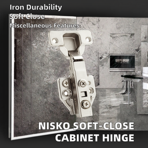 <span class=keywords><strong>Nisko</strong></span> Charnière d'armoire dissimulée à fermeture en douceur moderne 35mm Plaque à clipser en fer Accessoires de meubles Conception cachée - Product Image 2