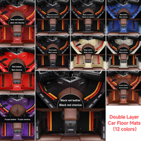 Tapis de sol de voiture Muchkey Automotive Interior Car Foot Mat 5D Luxury Leather Special Car Mats Double Layer Car Floor Mats