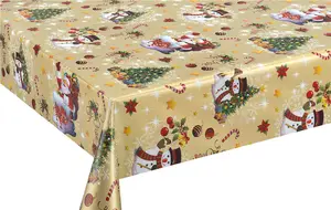 Custom Christmas Table Cloth Plastic Round Crepe Display Satin Dinner Waterproof Table Cloth