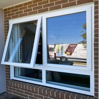 CBMMart Fenêtres en aluminium à double vitrage trempé pour villa bien aérée Fenêtre en PVC Fenêtre manuelle en aluminium à auvent