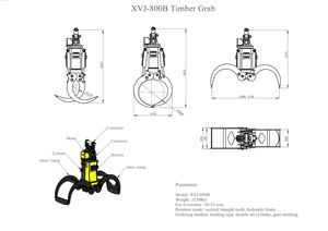 Garra para Madera XUVOL para Cargadora de Camiones, Garra para Piedra, Garra para Excavadora, Maquinaria Forestal, Transportador de Madera con Ruedas - Product Image 4
