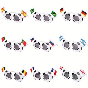 Lunettes de soleil surdimensionnées, cadeaux créatifs et originaux, décoration universelle à thème drapeau national de football, pour la Coupe de football 2026 - Product Image 1