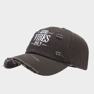 Spring New Ripped Soft Top Baseball <b>Hat</b> Embroidery Retro Duck Tongue Women's Trend Sun protection Custom Cap <b>Hat</b> - Product Image 4