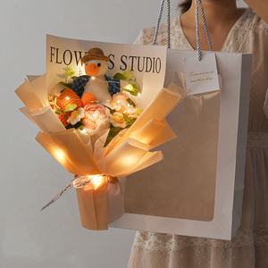 منتجات هدايا إبداعية جديدة مصنوعة يدويًا باقة كبيرة من الزهور من الصوف والقطن الكروشيه للزفاف وهدايا أعياد الميلاد - Product Image 3