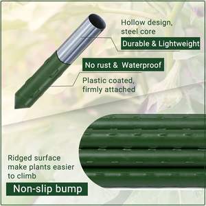 <span class=keywords><strong>Piquets</strong></span> <span class=keywords><strong>de</strong></span> jardin <span class=keywords><strong>de</strong></span> style tube <span class=keywords><strong>de</strong></span> 48 pouces, 50 pièces, <span class=keywords><strong>en</strong></span> acier allié recouvert <span class=keywords><strong>de</strong></span> plastique, pour soutenir les plantes grimpantes <span class=keywords><strong>en</strong></span> croissance, <span class=keywords><strong>piquets</strong></span> pour <span class=keywords><strong>tomates</strong></span> - Product Image 2