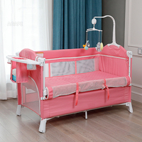 Lit de bébé pliable multifonctionnel de haute qualité, parc pour bébé, lit d'appoint, lit de voyage, lit de bébé en métal moderne avec côtés rabattables