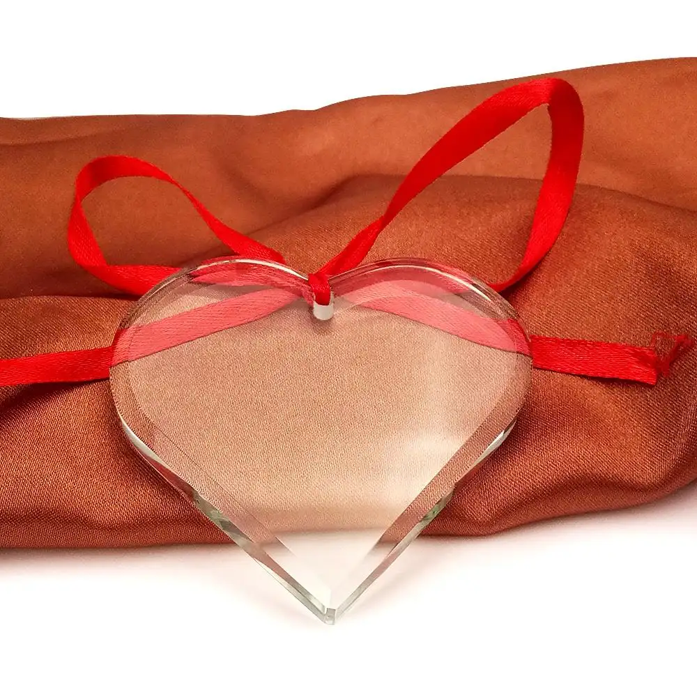 Lovely Heart Shaped Love Crystal Glass Belved Hanging Ornament For Girl Gift Wedding Decoration