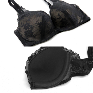 PAERLAN Low MOQ Wireless Push up Sheer Lace <strong>Bra</strong> for Small Breasts V-Back Soft Molded Cup <strong>Front</strong> <strong>Closure</strong> <strong>Bra</strong> for Women - Product Image 5