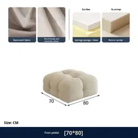 Juego de sofá de hojaldre de caramelo crema minimalista moderno nuevo asiento ancho de fila recta profunda con material de tela de varios tamaños para sala de estar