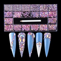 Boîte à ongles en strass pour fournisseur de décoration d'art d'ongle en cristal Kit d'art d'ongle en cristal