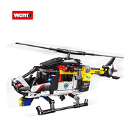 WOMA TOYS C0903 Avion pour enfants Avion SWAT Hélicoptère de ville Briques de construction STEM Ensemble de jouets pour enfants garçons Jeu d'assemblage