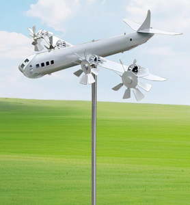 Ornement de jardin d'extérieur, avion en métal, ventouse à <span class=keywords><strong>vent</strong></span>, <span class=keywords><strong>moulin</strong></span> à <span class=keywords><strong>vent</strong></span>, ventouse à <span class=keywords><strong>vent</strong></span>, décorations de jardin résistantes aux intempéries - Product Image 3