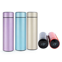 Bouteille d'eau intelligente en acier inoxydable 500 ml avec logo personnalisé, affichage LED de la température, thermos portable pour le bureau et l'extérieur