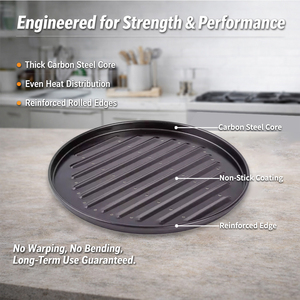 <span class=keywords><strong>Plaque</strong></span> à <span class=keywords><strong>pizza</strong></span> ronde peu profonde antiadhésive écologique XINZE, outils de cuisson, <span class=keywords><strong>plaque</strong></span> à <span class=keywords><strong>pizza</strong></span> en acier au carbone pour la cuisine à domicile - Product Image 3
