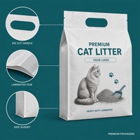 Sacs à litière pour chat imprimés sur mesure, pochettes laminées robustes, sacs d'emballage pour litière pour animaux de compagnie, vente en gros