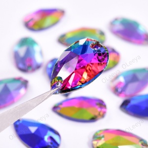 Oleeya Factory Wholesale Teardrop 5A Glass Droplet <b>Crystal</b> AB Sew on Rhinestones for Dresses - Product Image 5