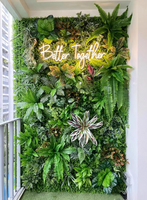 Mur végétal artificiel durable en PE anti-âge, décoration murale extérieure pour balcon, fleurs et herbes