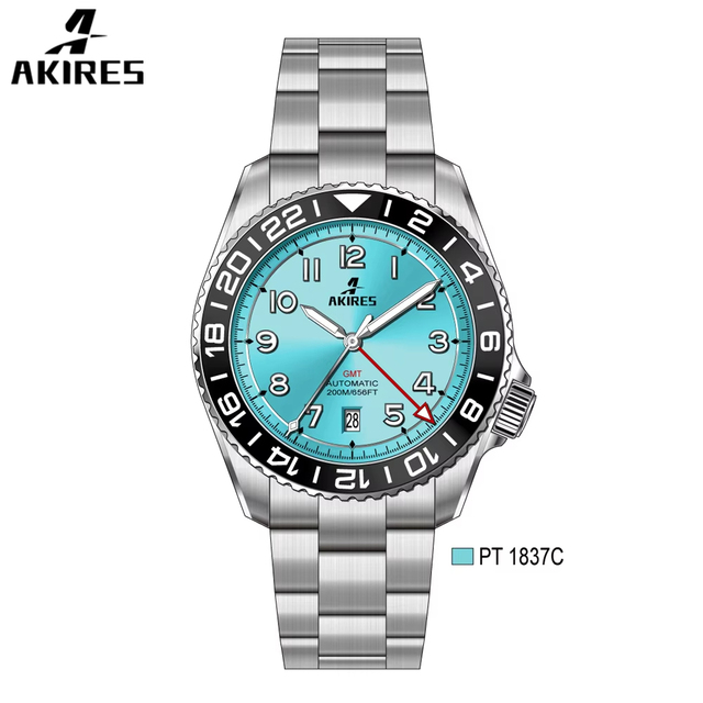 New GMT 20 ATM 200m Waterproof NH34 Movement Stainless Steel Custom Ceramic Bezel Diver Automatic Mechanical Watches