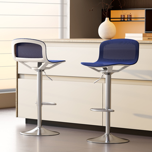 Chaise <span class=keywords><strong>de</strong></span> <span class=keywords><strong>bar</strong></span> en maille respirante <span class=keywords><strong>de</strong></span> style nordique, <span class=keywords><strong>tabouret</strong></span> pivotant à 360 degrés avec hauteur réglable et coussin rembourré confortable <span class=keywords><strong>pour</strong></span> <span class=keywords><strong>bar</strong></span> à domicile - Product Image 1