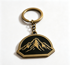 Custom Metal Key Chain Brass Tone Enamel Keyring Shield Shape Logo Pendant for Bags <b>Backpacks</b> - Product Image 4