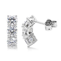 Orecchini a perno rettangolari curvi con moissanite, in argento sterling 925, colore D, moissanite VVS, gioielli da donna