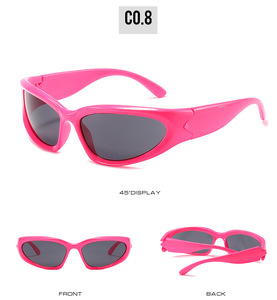 Occhiali da Sole VIFF XY20896 Avvolgenti Stile Alieno Ovali Futuristi di Tendenza <span class=keywords><strong>Y2K</strong></span> per Uomo e Donna - Product Image 4