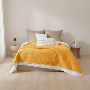 Edredón Vianney Marla 1.8x2.35m con Diseño de Hojas Acolchadas, Ultrafino, para Todas las Estaciones, Ropa de Cama para el Hogar - Product Image 2