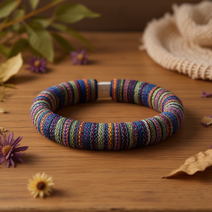 Bracelet enroulé tricoté coloré 1,5 cm, style bohème, corde de chanvre, coffret cadeau pour femme, 24 pièces - Product Image 2