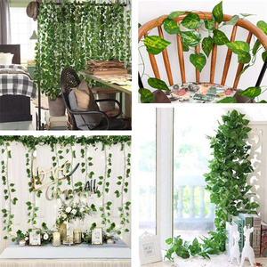 Hiedra artificial hoja plantas <span class=keywords><strong>vid</strong></span> colgante guirnalda tela <span class=keywords><strong>de</strong></span> algodón hiedra ratán guirnalda vides falsas colgando boda Faux planta scapeing - Product Image 6