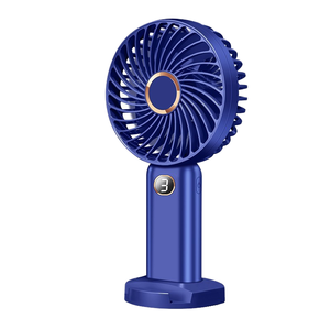 Ventilateur portable pliable à main, 5 vitesses, rechargeable par USB, avec affichage numérique, pour usage domestique, refroidisseur d'air sans fil - Product Image 5