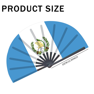 Abanicos Plegables de Bambú con la Bandera de Guatemala al por Mayor, Abanico de Mano para Carnaval, Boda, Festival, Fiesta, Agencia de Viajes - Product Image 2