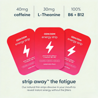 Bandes énergétiques orales contenant des extraits végétaux et de la caféine pour maintenir la concentration et l'énergie, film oral dissolvable