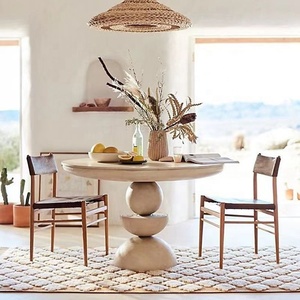 Kustom Nordic Mebel Ruang Makan Kreatif Kayu Meja Makan Bundar 6/8/10 Tempat Duduk - Product Image 3