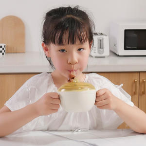 Bol d'alimentation pour bébé en acier inoxydable 316L isolé, sans BPA, en forme de gourde, avec couvercle et poignées, pour 0-12 mois - Product Image 4