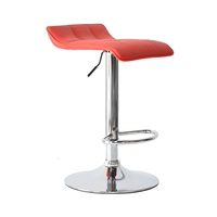 Tabouret de bar pivotant en cuir rouge réglable en hauteur, écologique, avec structure métallique, design industriel moderne, pour salle à manger, bar à domicile, salon