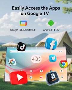 Smart TV Portatile da 23,8 Pollici con Touchscreen, Android 13, <span class=keywords><strong>Google</strong></span> Play, Fotocamera, 6GB RAM+128GB Memoria, Display 16:9 per Campeggio e Viaggi - Product Image 3