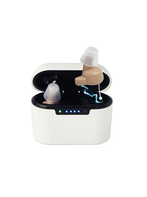 New Rechargeable APP Control CIC Hearing Aids 16 Channels Noise Cancelling Portable Charging Case 18+ Hours for