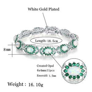 <span class=keywords><strong>Bracelet</strong></span> élégant à maillons en forme de fleur d'<span class=keywords><strong>opale</strong></span> blanche <span class=keywords><strong>avec</strong></span> améthyste - Product Image 6